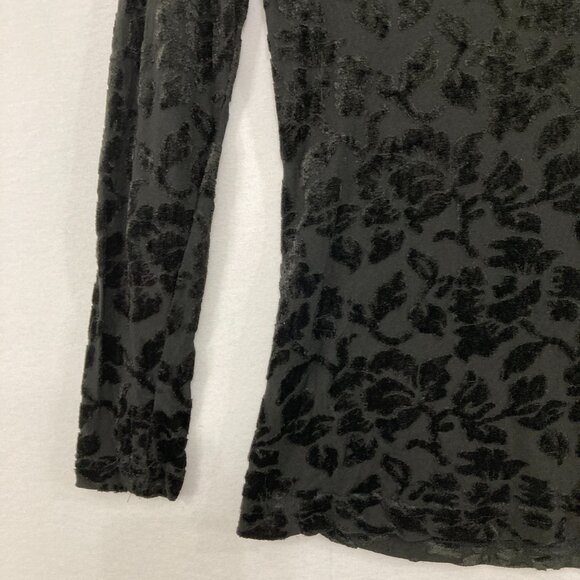 Vintage Express Tricot Medium Black Velvet Dark Romantic Y2K Top Whimsigoth - Picture 4 of 8